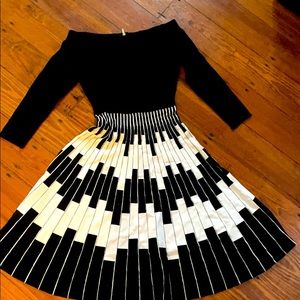 Eliza J black and white dress